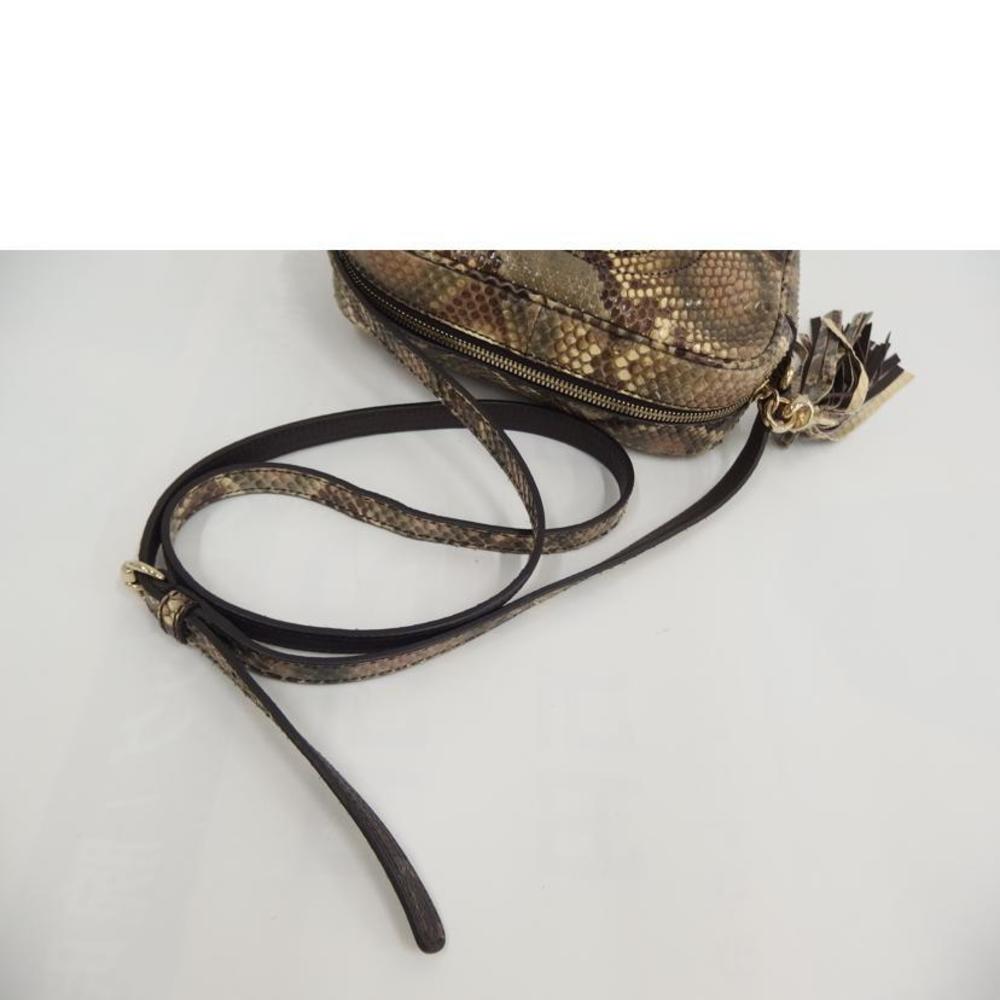 Gucci Fringed Python Shoulder Bag Brown - image 4